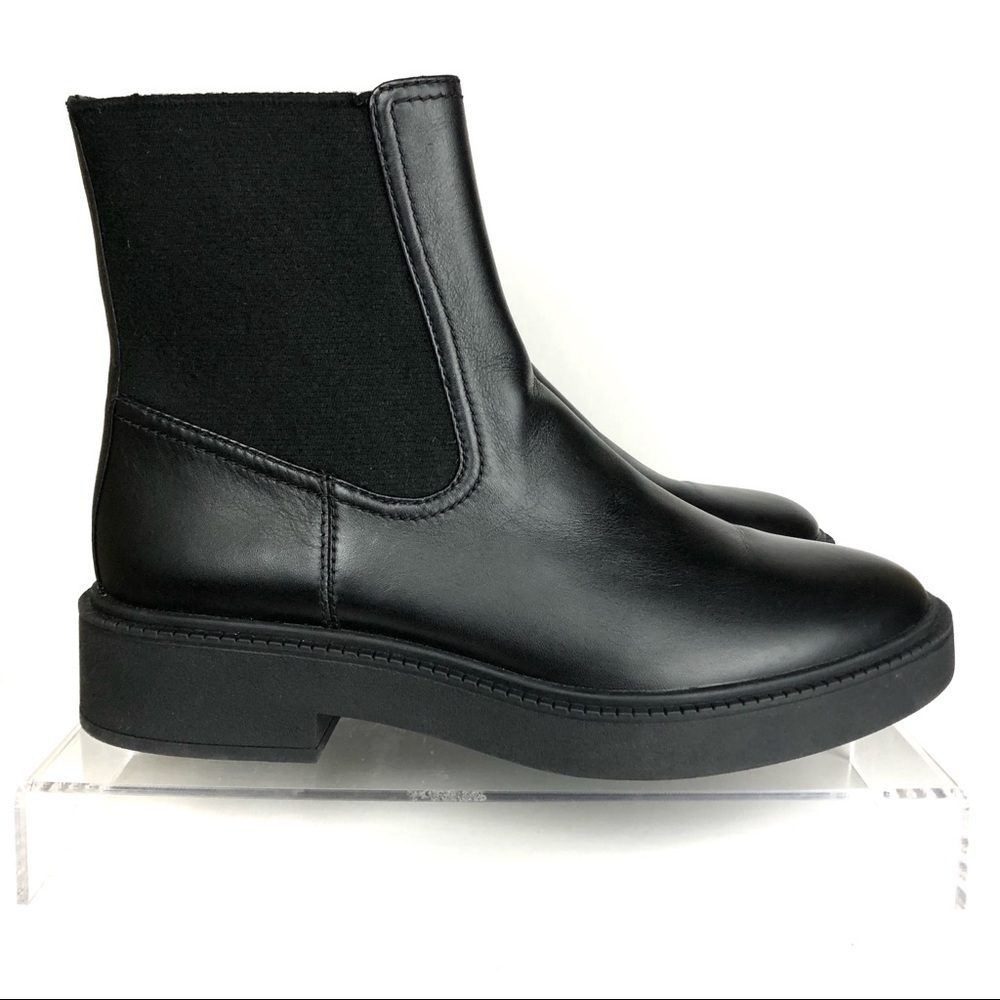 Vince Chelsea Black Leather Ankle Boots Sz 10